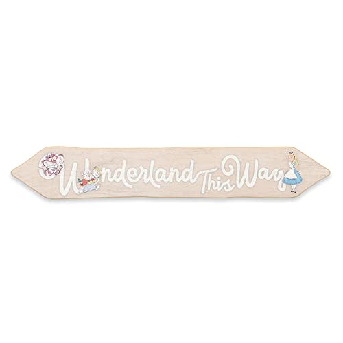 Disney Alice in Wonderland This Way Arrow Wood Wall Decor - Fun Alice in Wonderland Sign for Kids' Bedroom or Playroom
