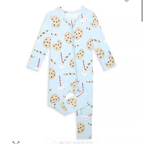 Unisex Chocolate Chip Cookies Convertible One Piece Jumpsuit Footie - Baby