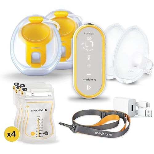 Medela Freestyle Hands-Free Double Electric Breast Pump with Wearable Cups, Rechargeable Battery, App Connectivity, Portable and Discreet Design
