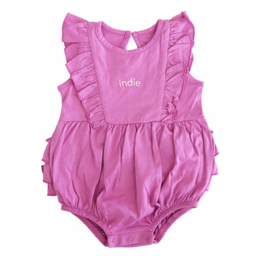 Personalized Sleeveless Ruffle Bubble Romper
