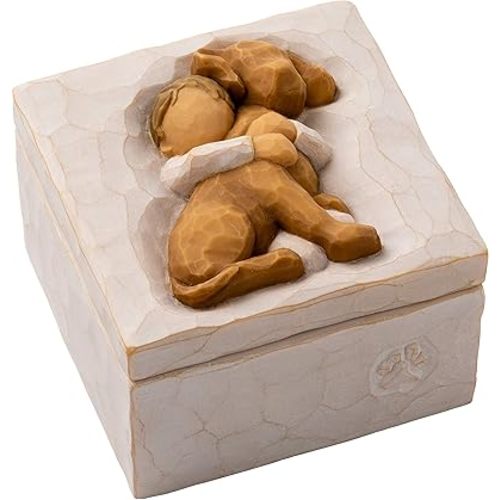 Willow Tree Hug (golden dog), sculpted hand-painted Keepsake Box