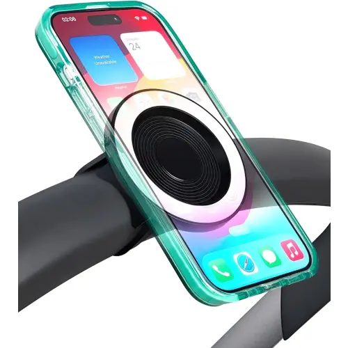 Magnetic Phone Holder for Stroller, Shopping Cart & Golf Push Cart | Handlebar Phone Mount for MagSafe | Strap with Strong Magnet for Mag Safe | Stroller Accessories for Uppababy, Nuna, Bugaboo...