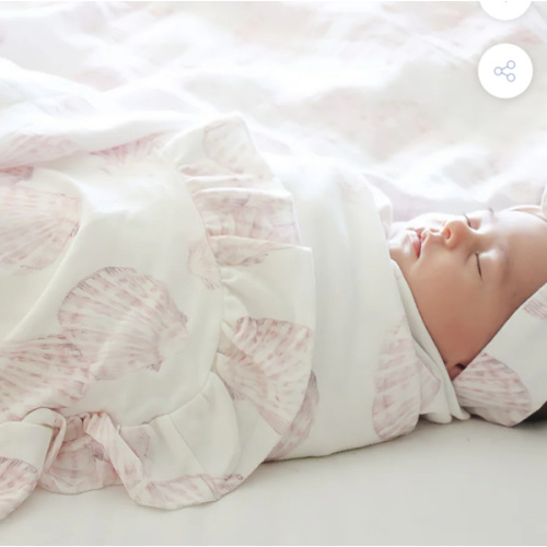 Jersey Swaddle & Top Knot - Sea Shells