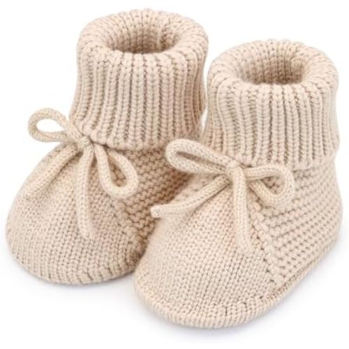 Baby Girl Booties Newborn Knit Crib Shoes Infant Bunny Booties New Born Boy First Walking Shoes Cozy Warm