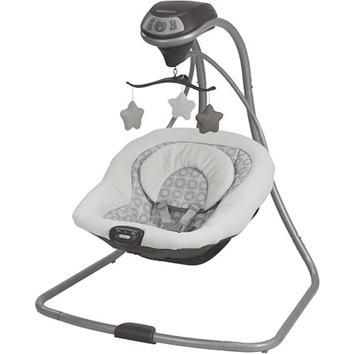 Graco Simple Sway Baby Swing, Side‑to‑Side Sway, Infant Swing with 6 Speeds, Vibration, Abbington