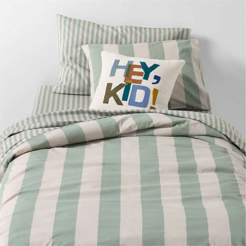 Riviera Stripe Verte Green Kids Full/Queen Duvet Cover
