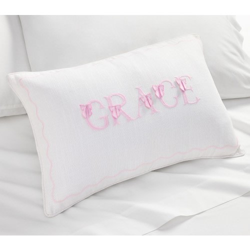 Textured Personalized Bow Pillow
