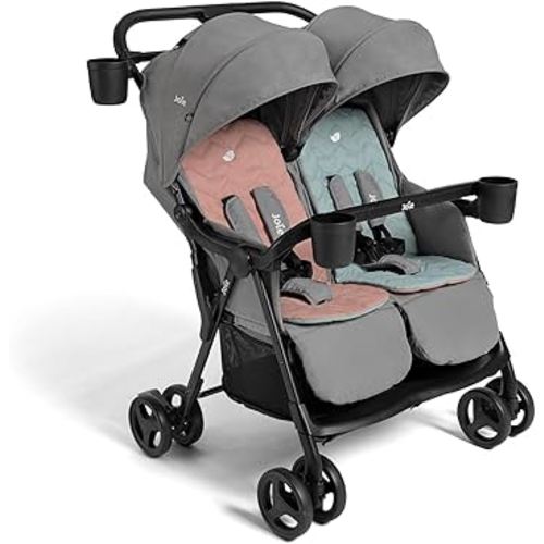 Joie Rosemary Side-by-Side Double Stroller – Lightweight, Compact, and Comfortable Side-by-Side Stroller for Twins or Siblings