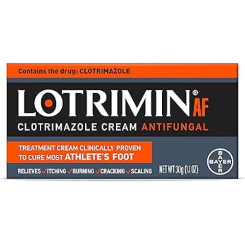 Lotrimin AF Cream: Athlete's Foot 1% Clotrimazole Antifungal Treatment, Clinically Proven Effective, 1.1 Ounce (New Look)