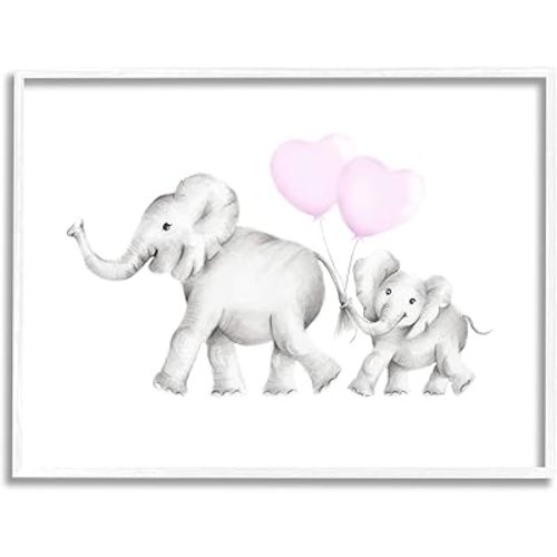 Stupell Industries Mama and Baby Elephants