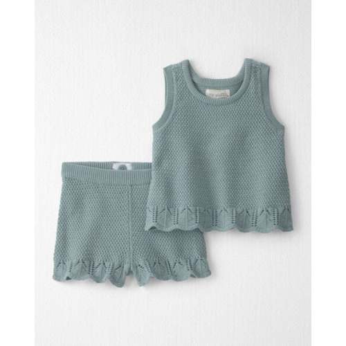Baby Girl 2-Piece Organic Cotton Knit Top & Short Set