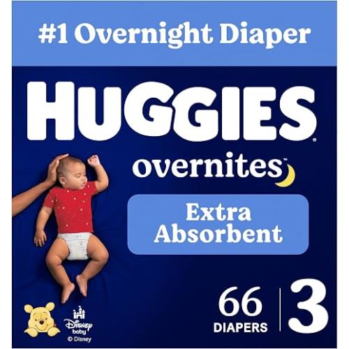 Huggies Overnites Diapers Size 3, 66 Count