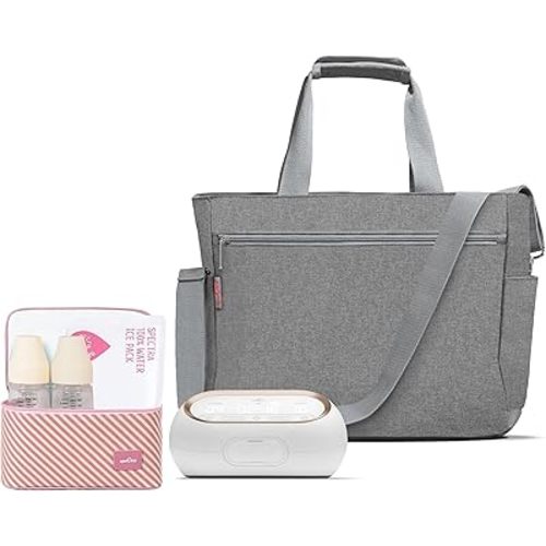 Spectra - Synergy Gold Portable - Dual Adjustable Electric Breast Milk Pump with Tote Bag, Breast Milk Bottles and Cooler for Baby Feeding