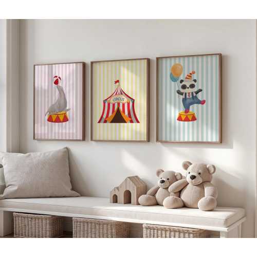 Circus Nursery Wall Art - Instant Download, Nursery Printables, Baby Shower Gift, Circus Nursery Decor, Circus Theme, Playroom decor