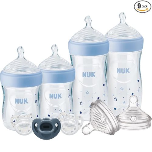 NUK Simply Natural Baby Bottles with SafeTemp Gift Set - Includes 4 Bottles