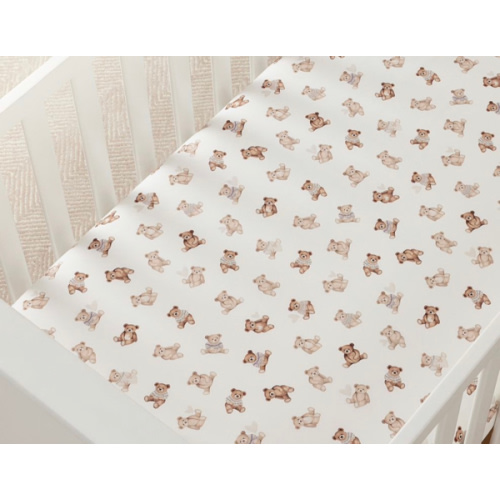 Teddy Bear Crib Fitted Sheet | Pottery Barn Kids - bamboo
