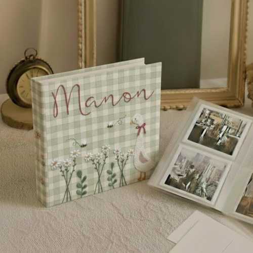 Hand Embroidered Baby Photo Album With Sleeves, Personalized Photo Album, Anniversary Gift, Baby Gift, Unique Photo Album, Baby Photo Album