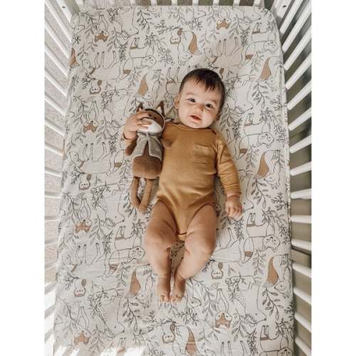Ezra Fitted Woodland Animal Crib Sheets - Crane Baby | Maisonette