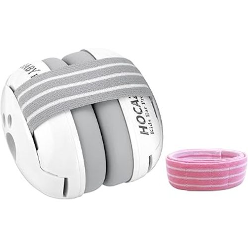 HZ001 Baby Hearing Protection - CE & CPC Certified for Babies up to 36 Months - with Replacement Headband Baby Earmuffs Ear Protection for Airplane, Firework Show - White
