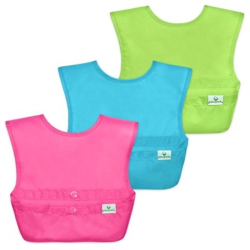 Green Sprouts Snap & Go Easy-Wear Bib 3-Pack Set, Pink, Blue & Green Set