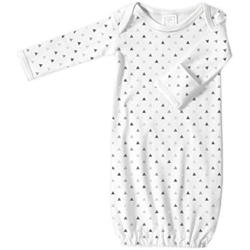 SwaddleDesigns Softest Cotton Baby Pajama Gown with Foldover Mitten Cuffs for Infant Boy and Girl, Newborn, 0-3 Months