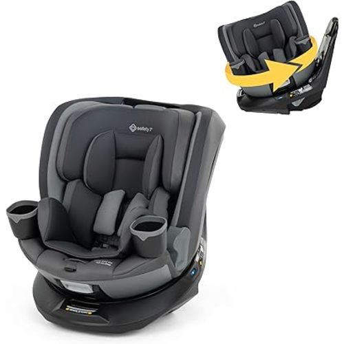 Safety 1st Turn and Go 360 ST Rotating All-in-One Convertible Car Seat, SafetySwivel Technology, SecureTech Installation, 3-in-1 Rear-Facing, Forward-Facing, Booster, 5-100 lbs, Siberian Caviar