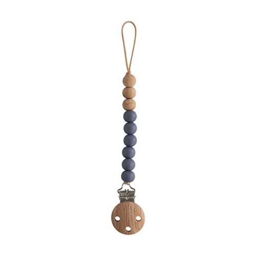 mushie 100% Silicone Baby Pacifier Clip BPA Free | Eva (Iron)
