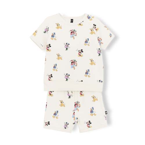 Kyte Baby Short Sleeve Jogger Set in Mickey Mouse and Friends