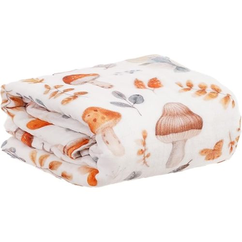 Muslin Swaddle Blankets 6-Layer Cotton Baby Blankets for Boys & Girls 43"X43"Inches Receiving Blankets,Soft Skin-Friendly Baby Crib Blanket(Autumn Forest)