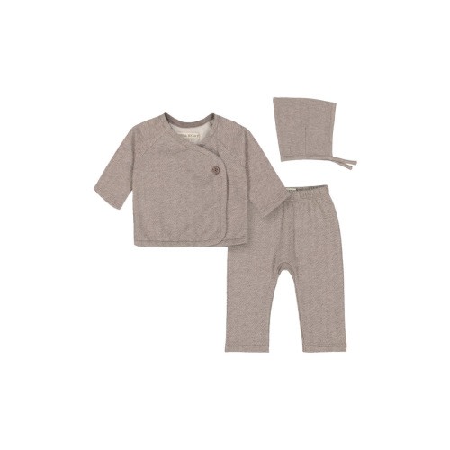 Baby "Fleece Kimono Top, Legging, and Bonnet Set", Infant, 3-6M