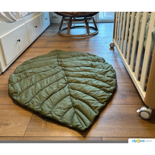 Leaf Play Mat: Organic Cotton Baby Floor Mat, Montessori Nursery Decor