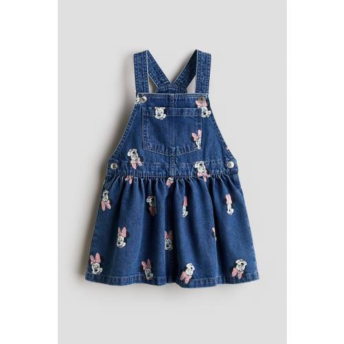 PRINTED DENIM OVERALL DRESS