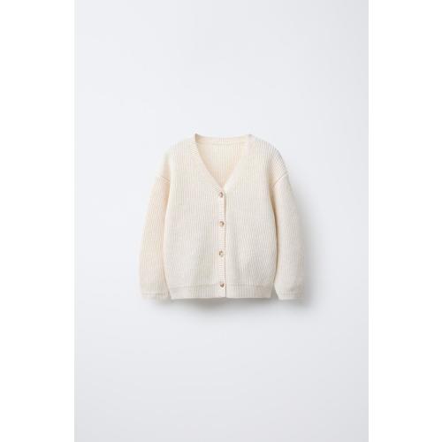 RIB KNIT CARDIGAN - Light beige | ZARA United States