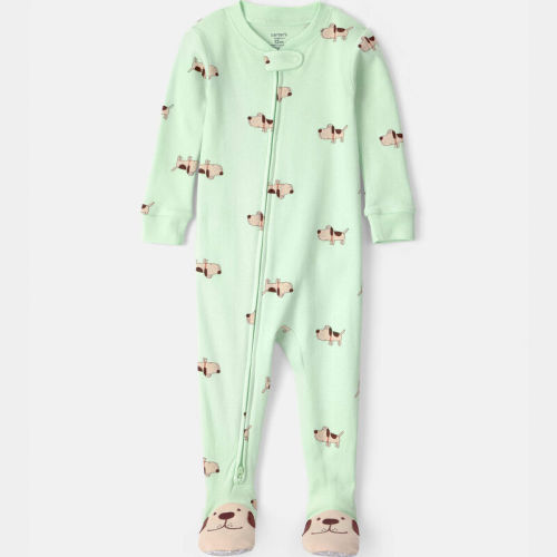 Baby Puppy 100% Cotton Snug Fit 1-Piece pyjama - Green | Carter’s Oshkosh Canada
