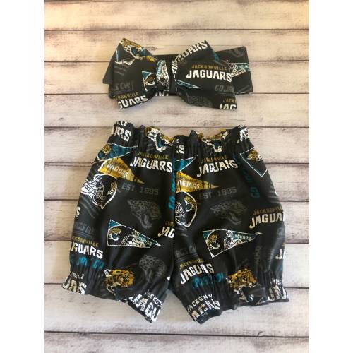 Jacksonville Jaguars Inspired Headwrap Football Headband Bloomers Toddler Big Bow Bows Infant Little Baby Girl Headwraps Shorts Bummies Boy