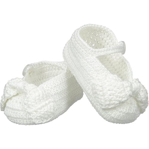 Jefferies Socks Baby-Girls Newborn Mary Jane Bow Crochet Bootie
