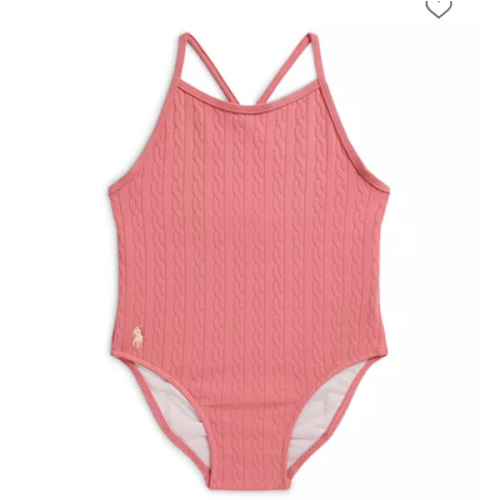 Polo Girls' Mini Cable Jacquard One Piece Swimsuit - Baby