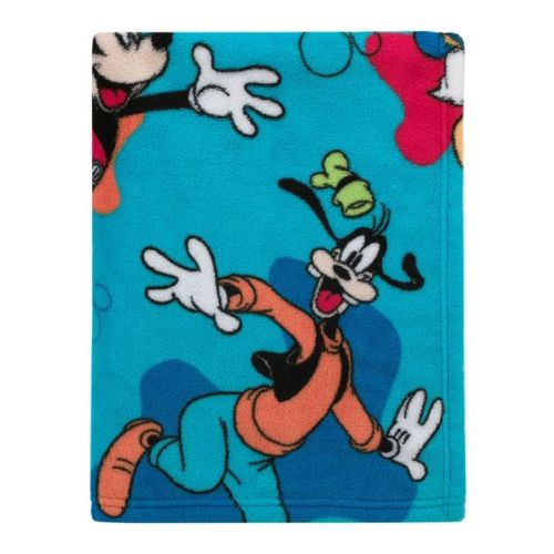 NoJo Disney Mickey Mouse Blue, Red, and Green, Donald Duck, Pluto, and Goofy Fun Starts Here Super Soft Toddler Blanket