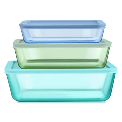 Pyrex® Simply Store® Tinted Glass Rectangle Storage Containers, 6-pc S