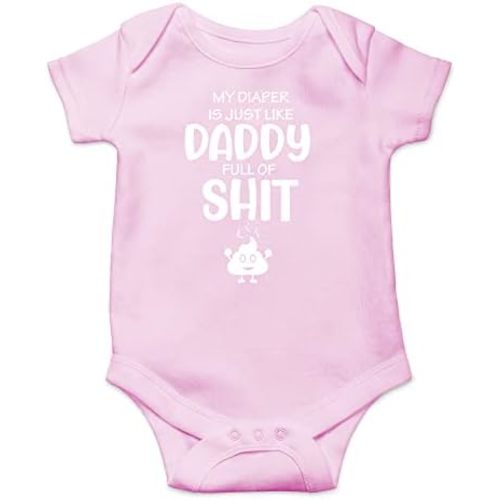 CBTwear My Diaper Is Just Like Daddy Full - Baby Clothes - Funny Newborn Bodysuit Outfits for Boys and Girls