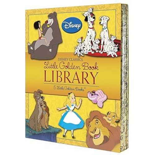 Disney Classics Little Golden Book Library (Disney Classic): Lady and the Tramp; 101 Dalmatians; The Lion King; Alice in Wonderland; The Jungle Book