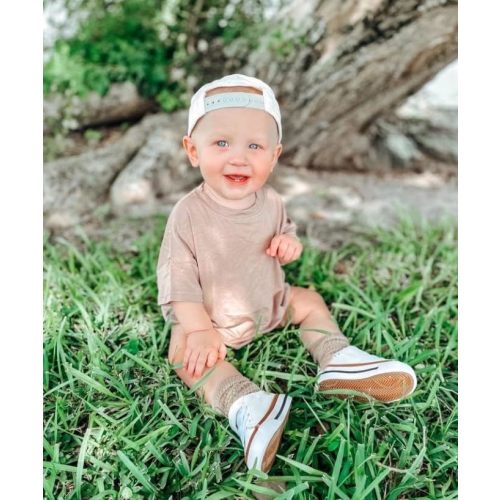 Merqwadd Baby Boy Girl Bubble Romper Infant Oversize Plain Crewneck T-Shirt Bodysuit Tops