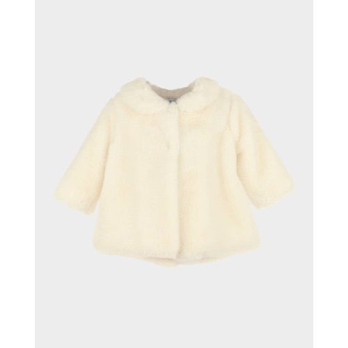 Girl's Fuzzy Faux Fur Long Coat, SIze 6M-24M