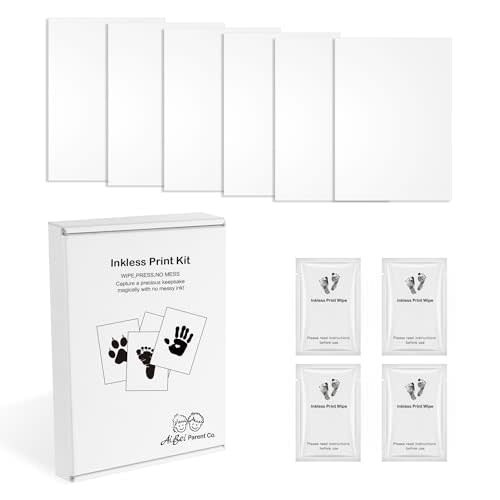 Inkless Hand and Footprint Kit, Ink Pad for Baby Hand and Footprints, Suitable for Babies and Pets, Perfect Keepsake for Newborns and Small Animals, Pack of 6