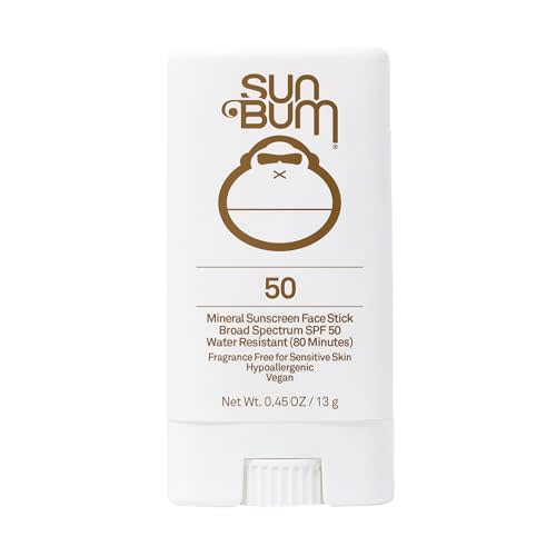 Sun Bum Mineral SPF 50 Face Stick Sunscreen - Water-Resistant Broad Spectrum Sunscreen with Vitamin E - Hawaii 104 Act Compliant (Made without Octinoxate & Oxybenzone) - Travel Friendly 0.45 oz