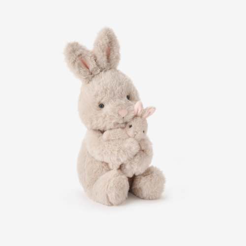 Mama + Baby Bunny Plush Rattle Toy Set