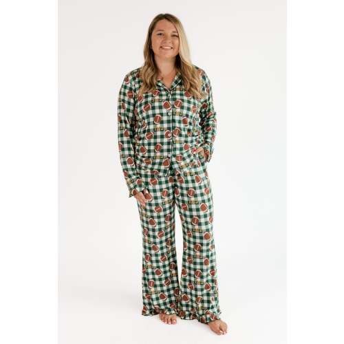 Game Day Gingham Women's Long Sleeve Ruffle Set