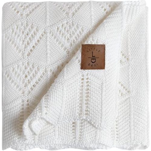 Hypoallergenic Baby Blanket - 30x40 Inches White, Oeko-TEX® Certified, Thermal-Regulating, Neutral Silky Soft Knit for Girls & Boys - Swaddle, Toddler, or Receiving Blanket
