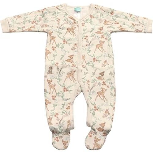 Magic Threadz Disney Clothes Baby Girls Quilted Footie Coveralls Winnie the Pooh, Bambi and Marie Printed Onesie (0/3M-6/9M)