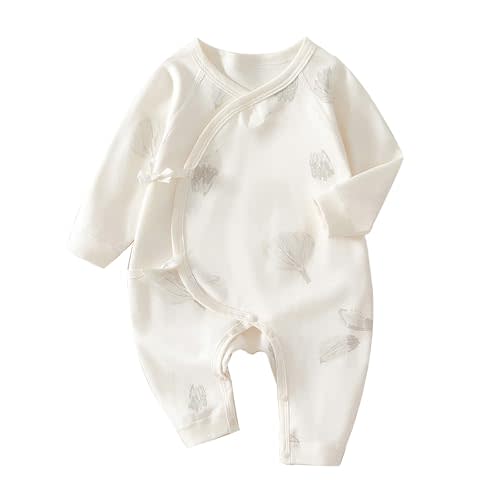 100% Organic Cotton Soft 0-6 Months Unisex Footless Newborn Baby Sleepers Pajamas Romper Boys Girls Long Sleeve